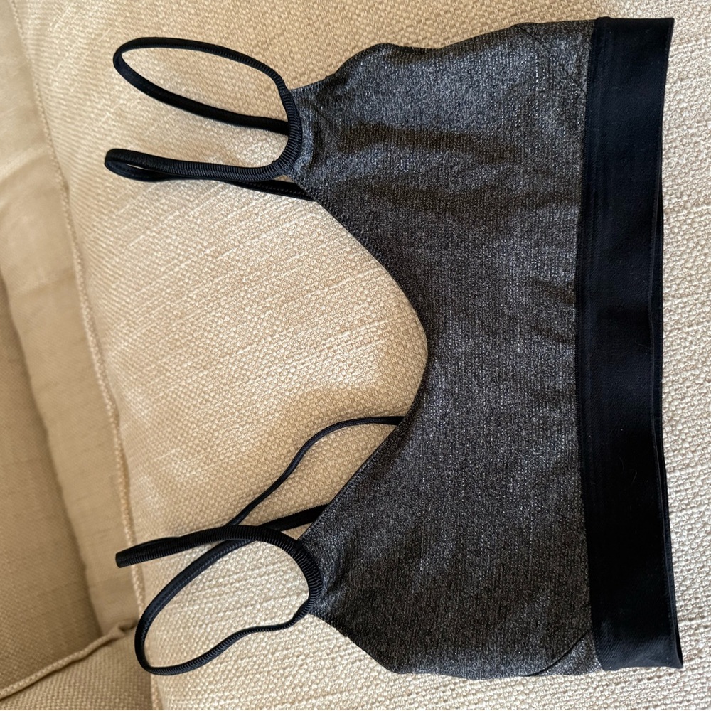Nike Black and Silver Sports Bra with Adjustable Straps